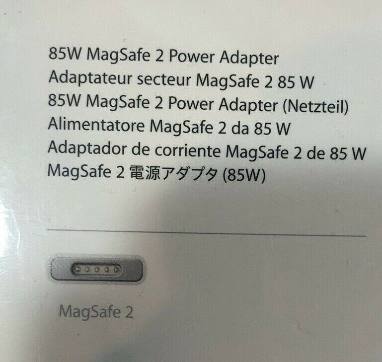 Apple MD506LL/A 85W MagSafe 2 Power Adapter Charger Genuine A1424 NEW SEALED