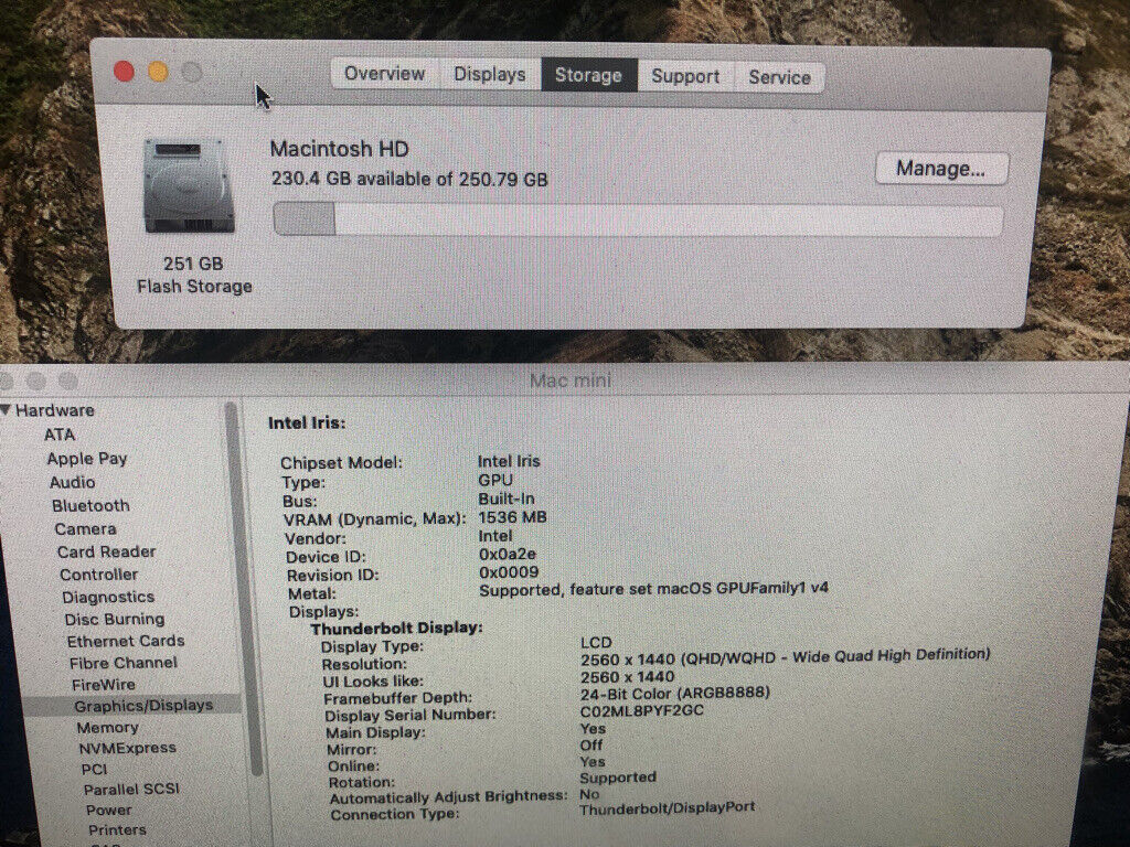 Apple Mac Mini Late 2014 intel i7 3.0 GHz 16GB RAM 256 SSD (PCIe) Very Good