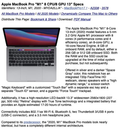 Apple MacBook Pro 2020 13" 2 Port | M1 | 16GB 512GB SSD - B Grade - SG